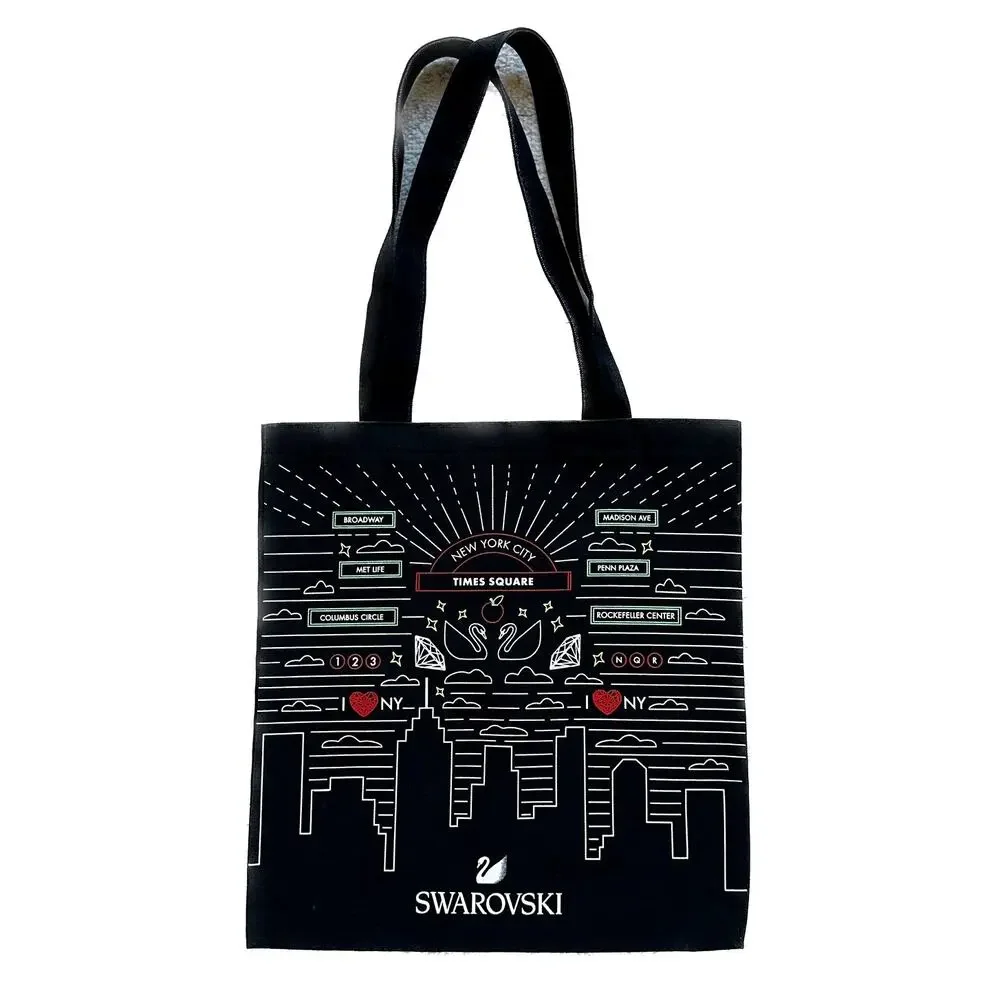 Swarovski New York Skyline Black Canvas Tote Shoulder Bag Limited Edition
